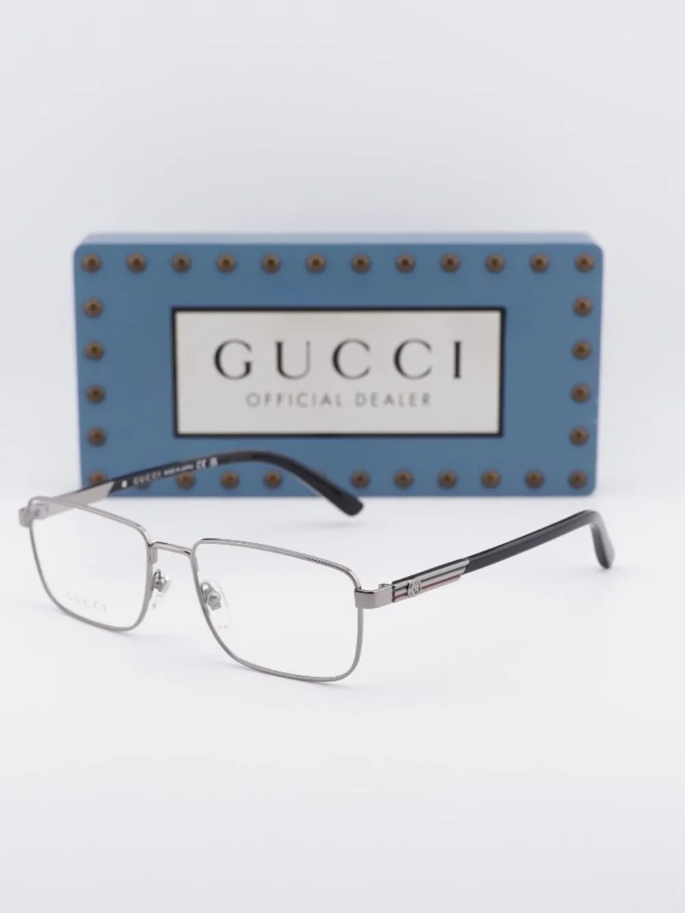 Gucci GG1291O 001 Rectangle Eyeglasses - Ruthenium 55mm